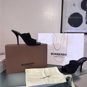 Burberry black mule heels